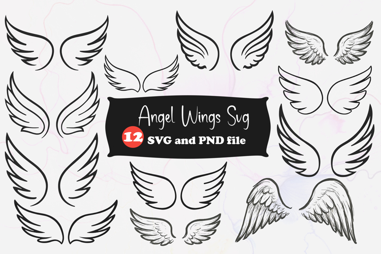 Outline Angel Wings Svg Image 4