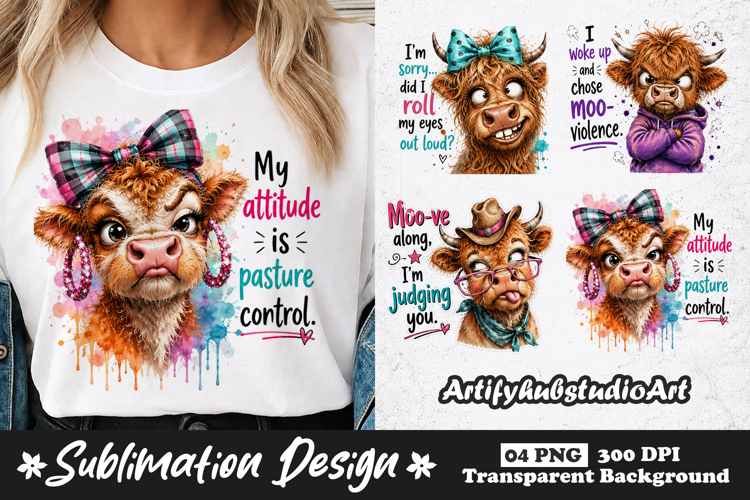 My Attitude Is Pasture Control Funny Cowgirl Sublimation PNG