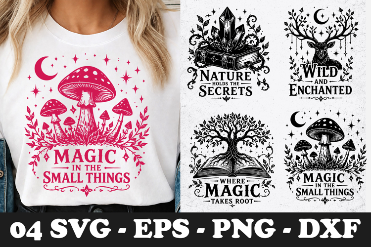 Magic In The Small Things Mushroom Forest SVG Design
