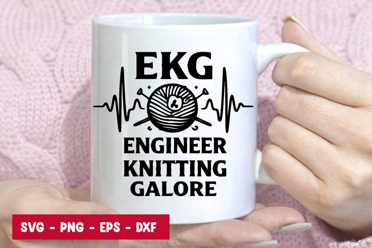 EKG Engineer Knitting SVG Funny Nerd Knitter Design