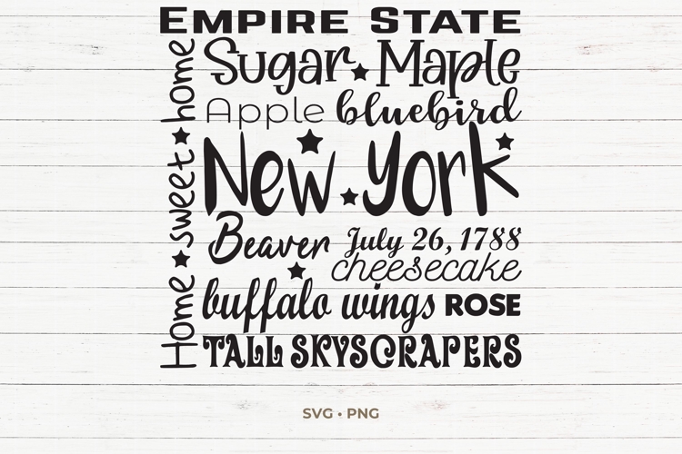 State of New York Cut File | Square Typography