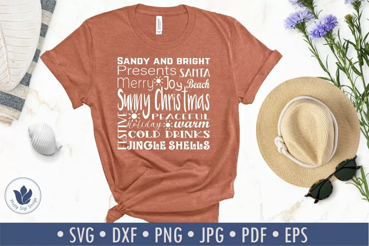 Sunny Christmas Characteristic Words Cut file| Square Design