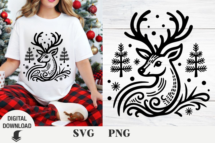 Christmas deer svg, cute deer, baby Christmas deer