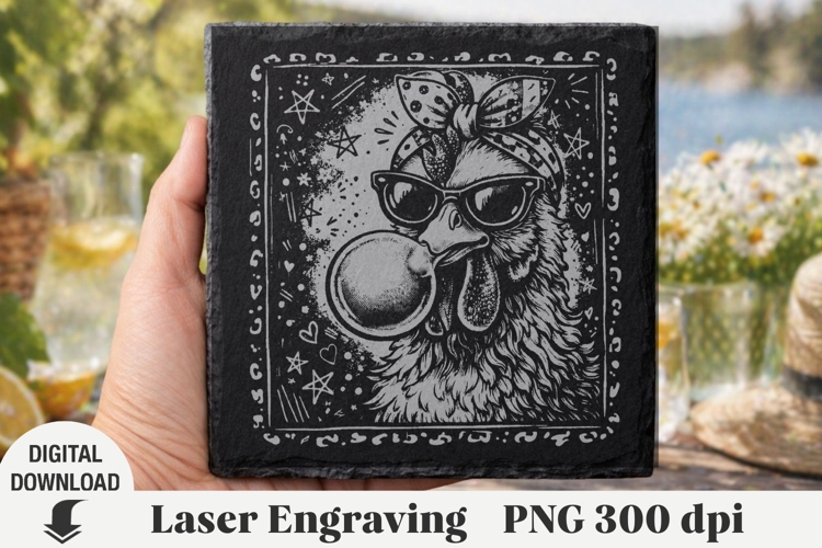 Funny chicken Laser Engraving, farm Engraving file