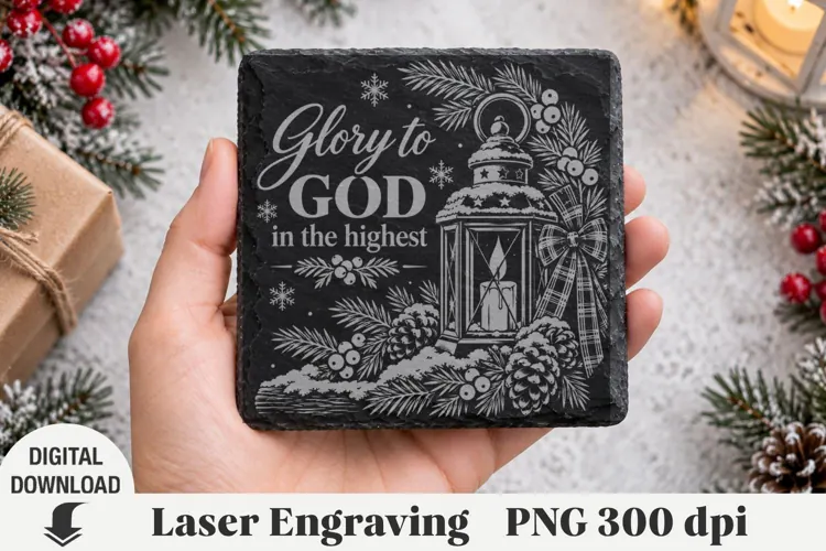 Christmas, Laser Engraving, nativity Engraving, coaster