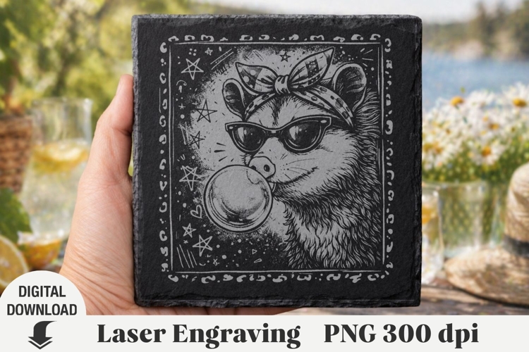 Funny Possum Laser Engraving, farm Engraving file example image 1