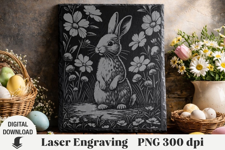 Easter Laser Engraving, Easter bunny Engraving file PNG