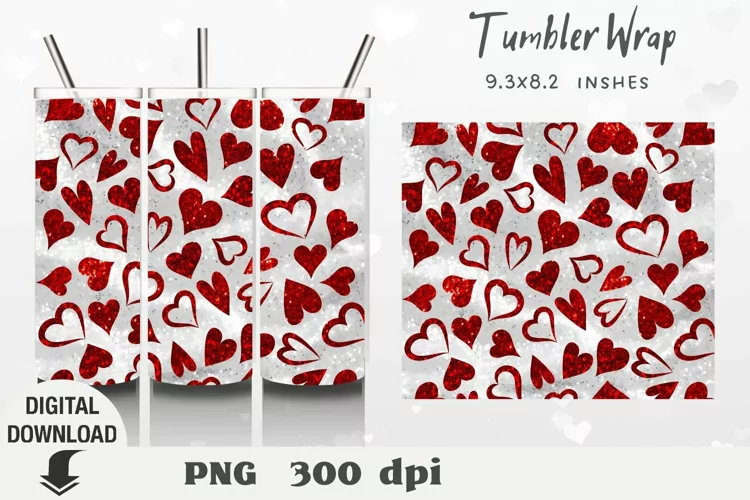 Valentine Tumbler Wrap, Love, Valentine Sublimation