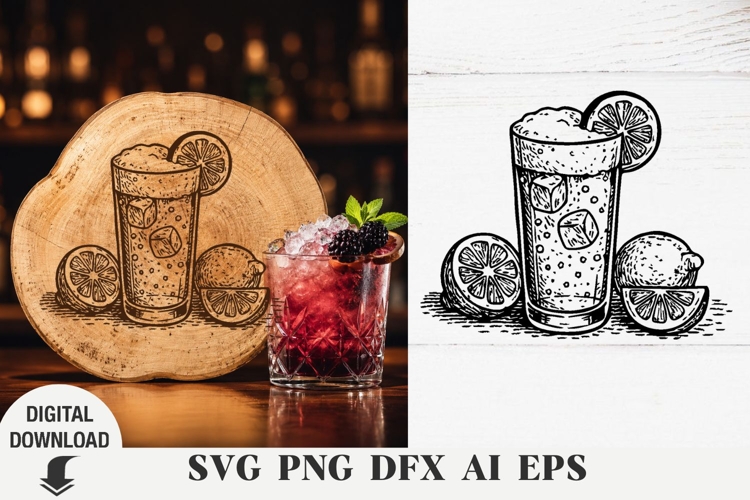 Cocktail svg, Summer SVG, Laser Engraved SVG