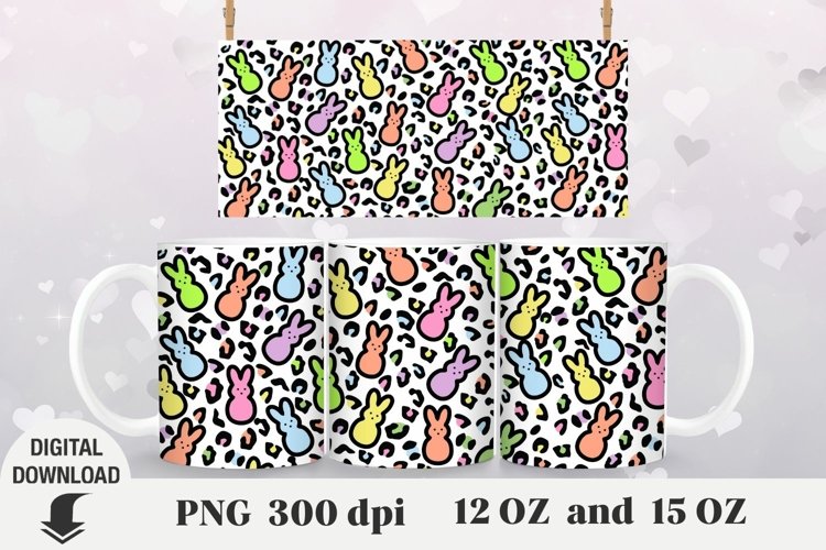 Easter Mug Wrap, Easter Bunny, coffee mug sublimation example image 1