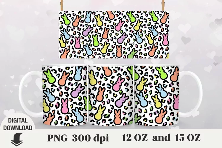 Easter Mug Wrap, Easter Bunny, coffee mug sublimation
