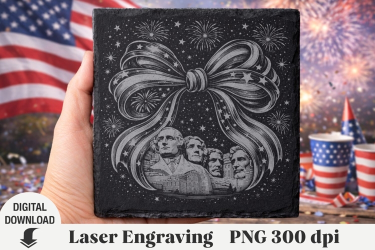 America Laser Engraving, USA flag, 4th of July, flowers example image 1