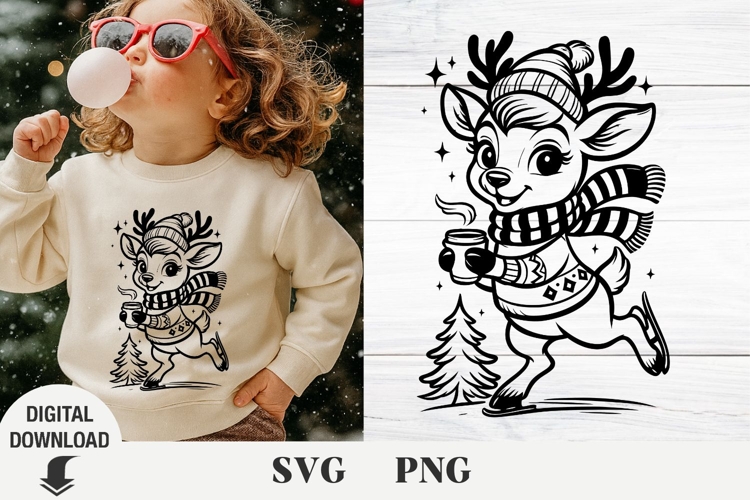 Christmas deer svg, cute deer, baby Christmas deer
