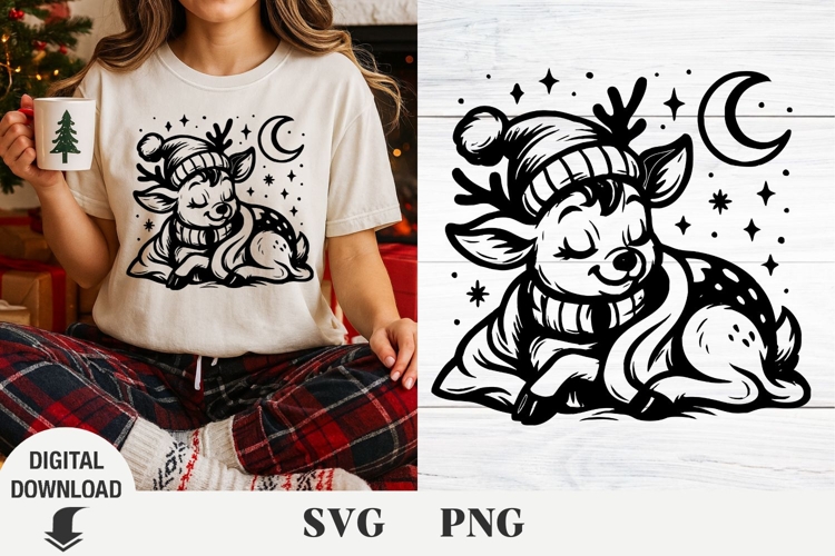 Christmas deer svg, cute deer, baby Christmas deer