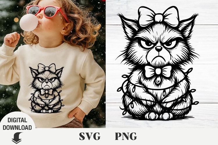 Christmas cat svg, Christmas svg, Fanny cat svg