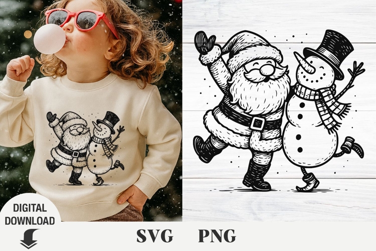 Santa and snowmen svg, Christmas svg, fanny svg, Christmas