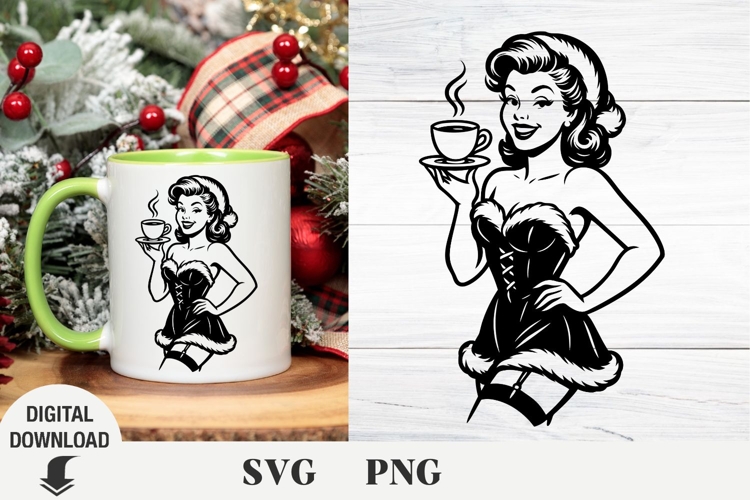 Christmas svg, Retro Christmas, Christmas Pin UP Girl