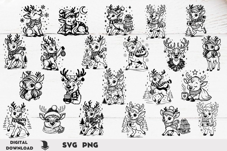 Christmas deer Bundle svg, cute deer, baby Christmas svg