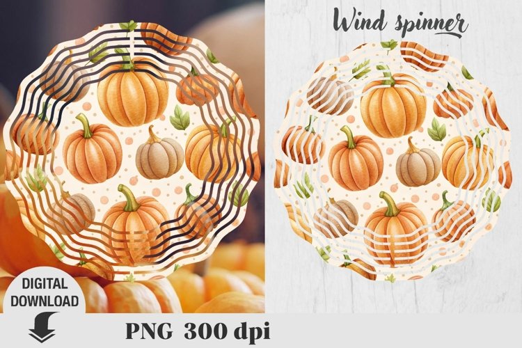 thumbnail image 2 of Pumpkin Wind Spinner, Fall Rustic Sunflower Bow Fall 2 of 12