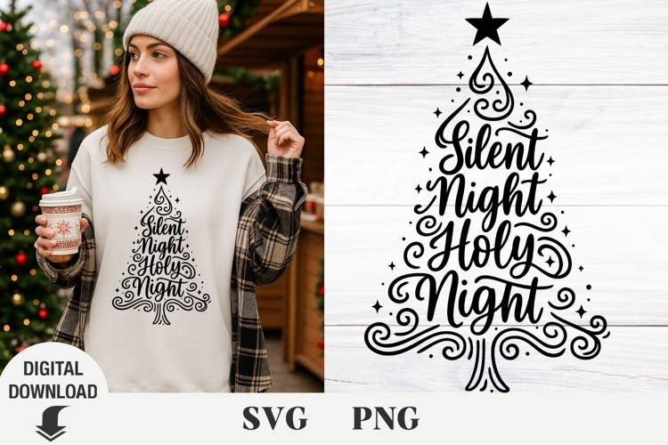 Christmas tree svg, Christmas svg, Holy Night