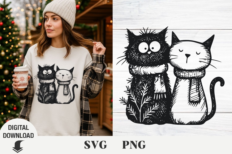 Christmas cat svg, Christmas svg, Fanny cat svg