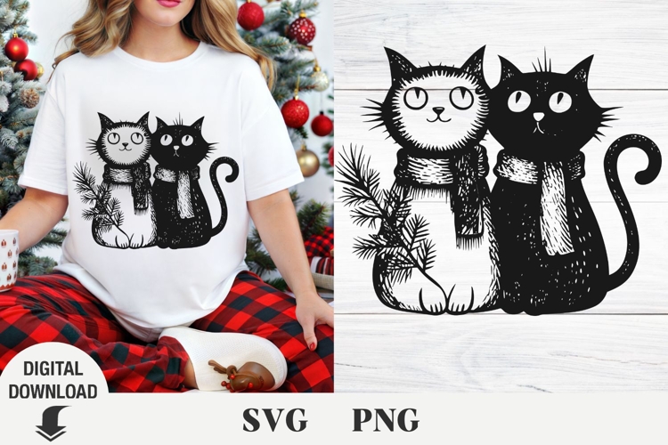 Christmas cat svg, Christmas svg, Fanny cat svg