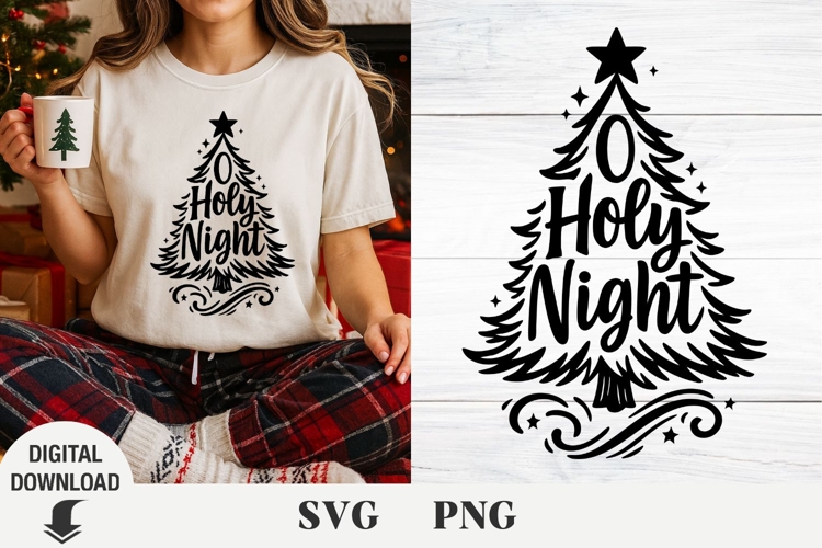Christmas tree svg, Christmas svg, Holy Night svg