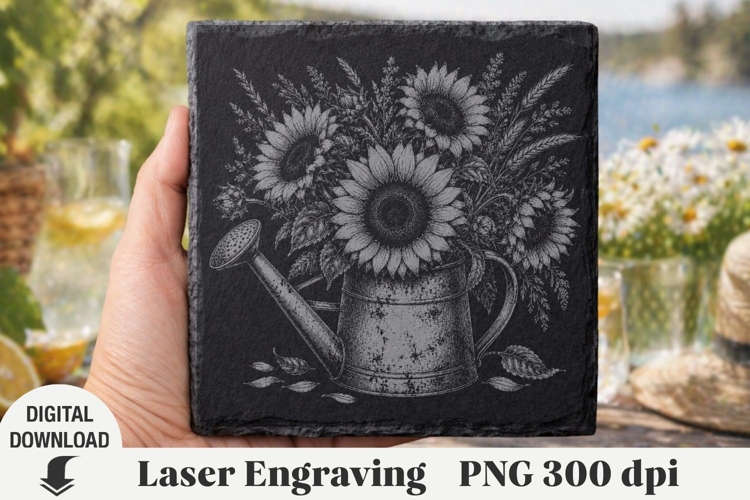 Sunflower Laser Engraving, flowers Engraving file