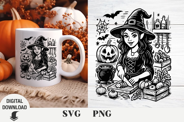 Witch svg, Halloween svg, Pumpkin svg, Shirt Design