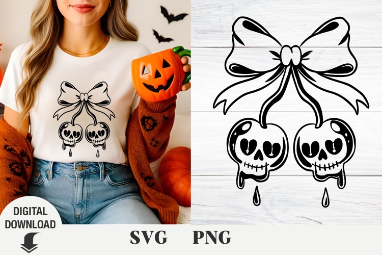 Halloween svg, spooky vibes, Scull Svg, Halloween Bow svg