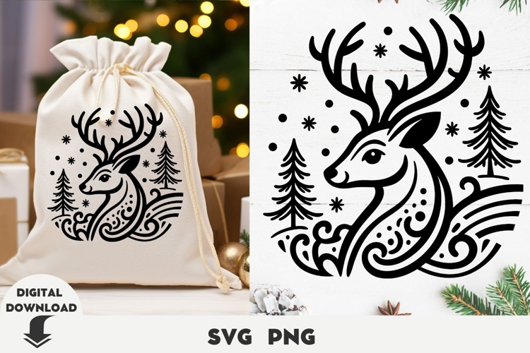 Christmas deer svg, cute deer, baby Christmas deer