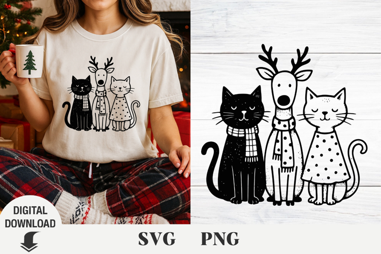 Christmas cat svg, Christmas svg, Fanny cat svg