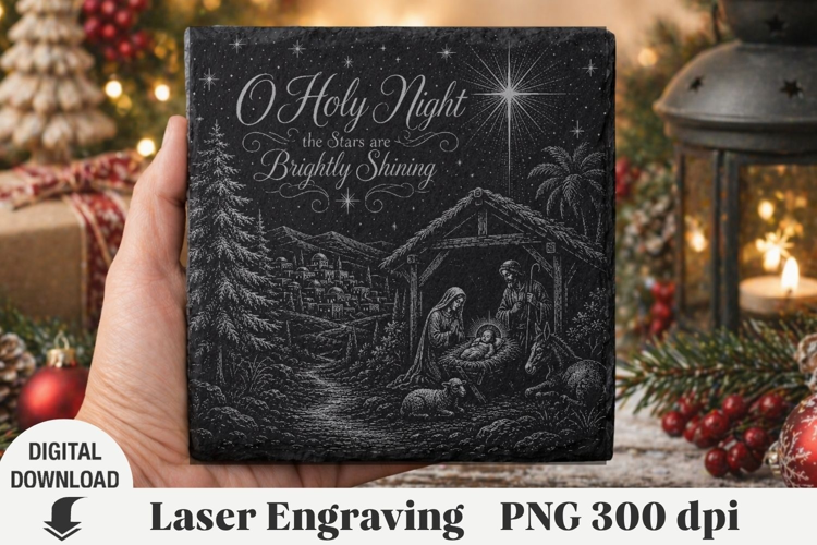 Christmas Laser Engraving, nativity Engraving file