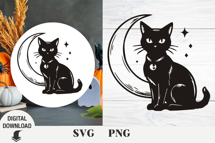 Halloween svg, Halloween scene svg, cat svg, pumpkin svg