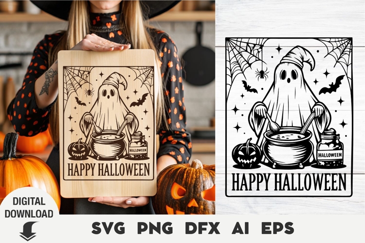 Halloween Cutting board, Laser cut, Cutting board, Ghost svg