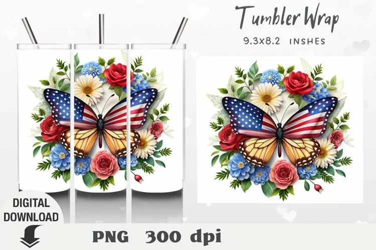 Patriotic USA Tumbler Wrap, 4th of July, Independence Day
