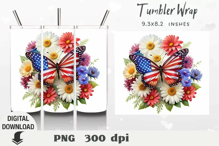 Patriotic USA Tumbler Wrap, 4th of July, Independence Day