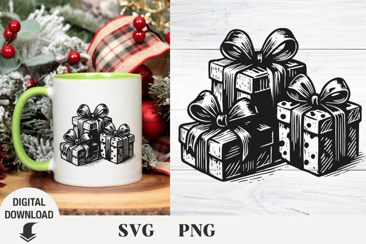 Christmas gift, Christmas svg, Santa gift svg, gift svg