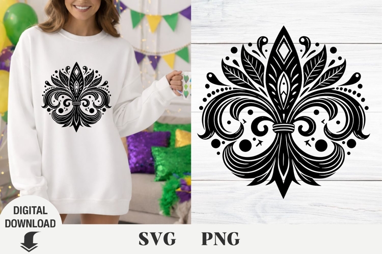 Mardi Gras svg, heraldic lily, carnival