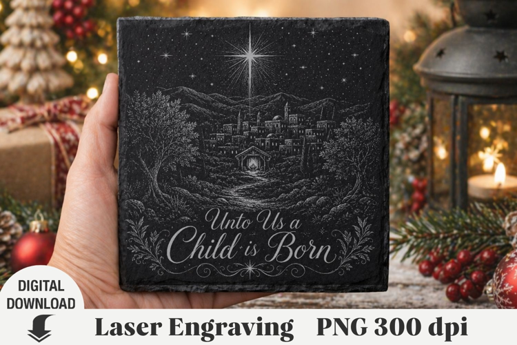 Christmas Laser Engraving, nativity Engraving file