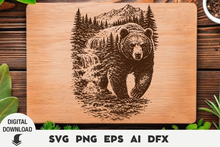Bear Laser Engraving, animal Cutting Board, Laser,