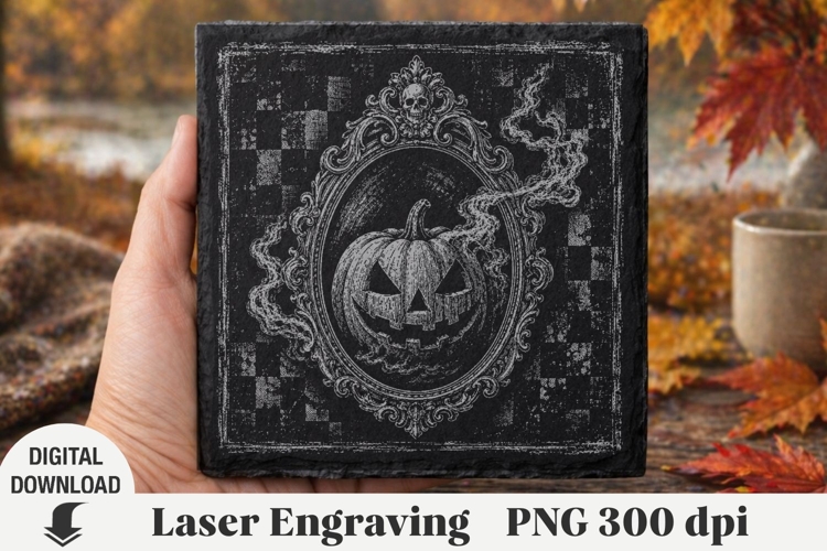 Halloween Laser Engraving, pumpkin Engraving file PNG