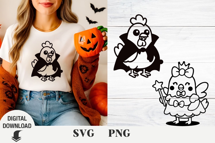 Halloween chicken, Fanny Halloween, spooky vibes, animal