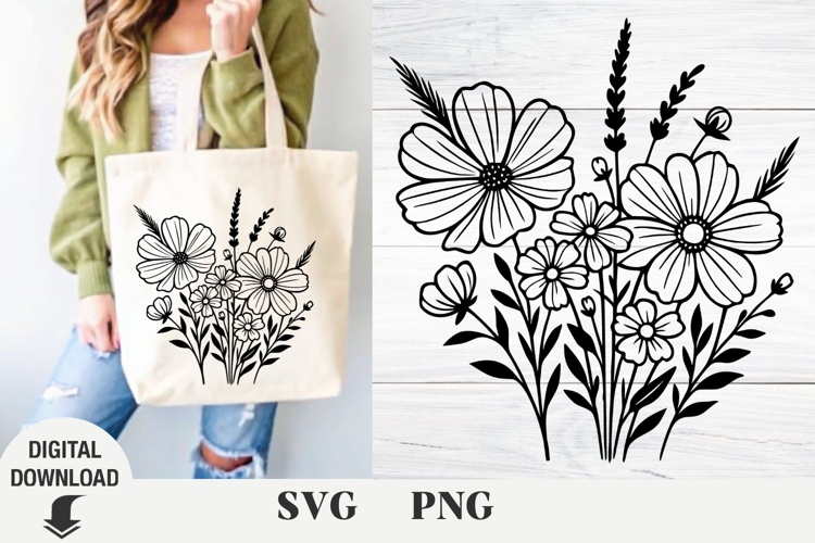 Flowers svg, wildflowers, floral svg, Spring, Summer