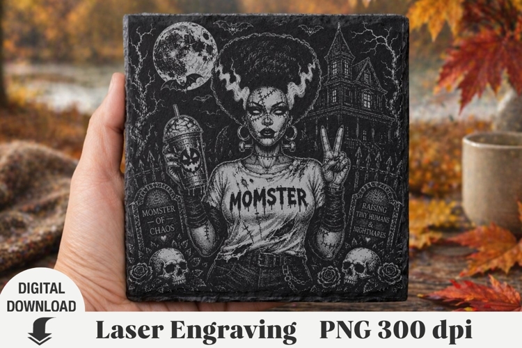 Halloween Laser Engraving, zombie girl Engraving file PNG