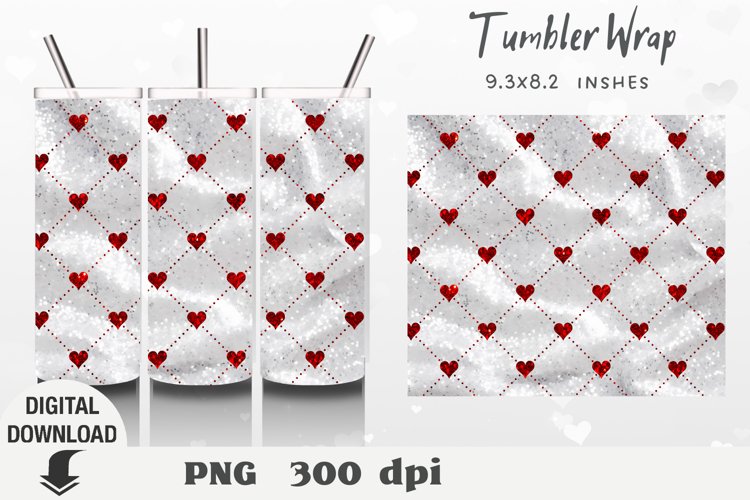 Valentine Tumbler Wrap, Love, Valentine Sublimation example image 1