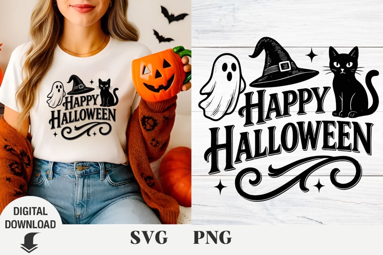 Happy Halloween retro svg, Sublimation svg