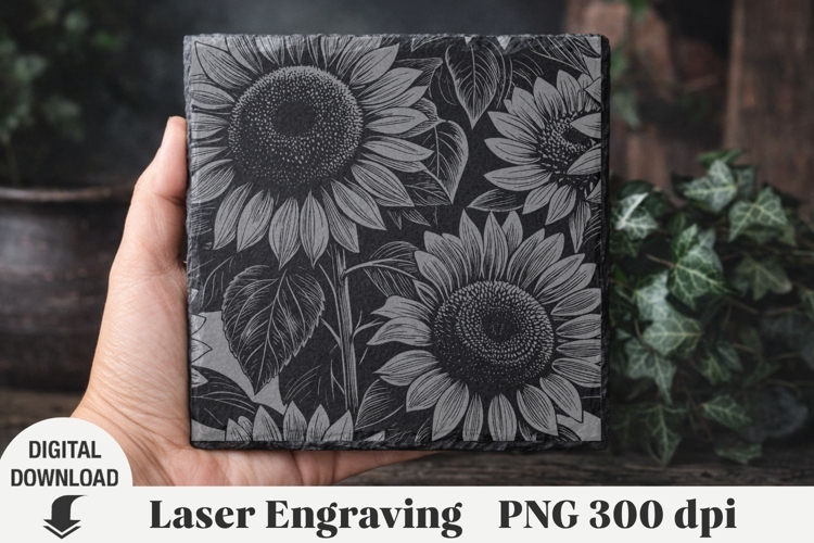 Sunflower Laser Engraving, flowers Engraving file