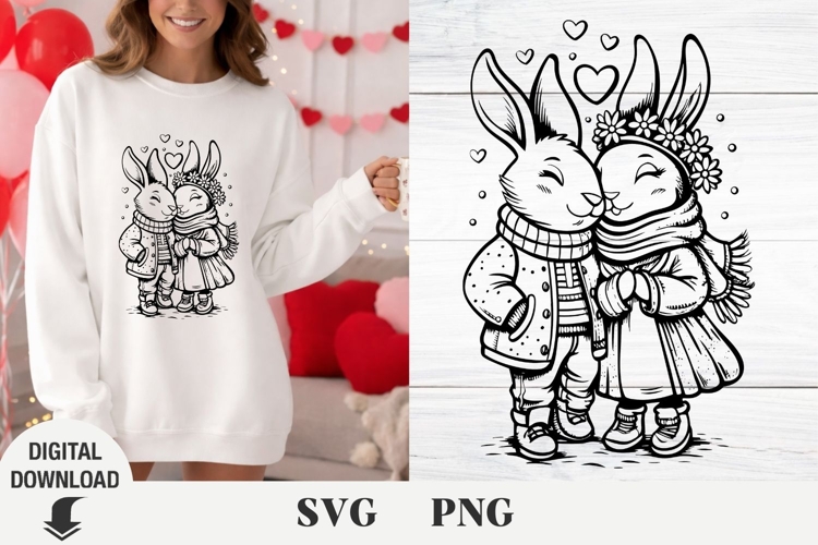 Bunny valentines day, Bunny svg, Heart svg