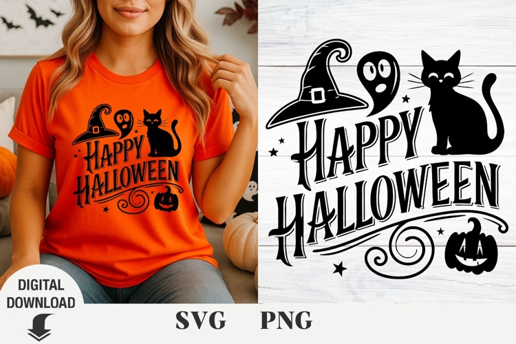 Happy Halloween retro svg, Sublimation svg